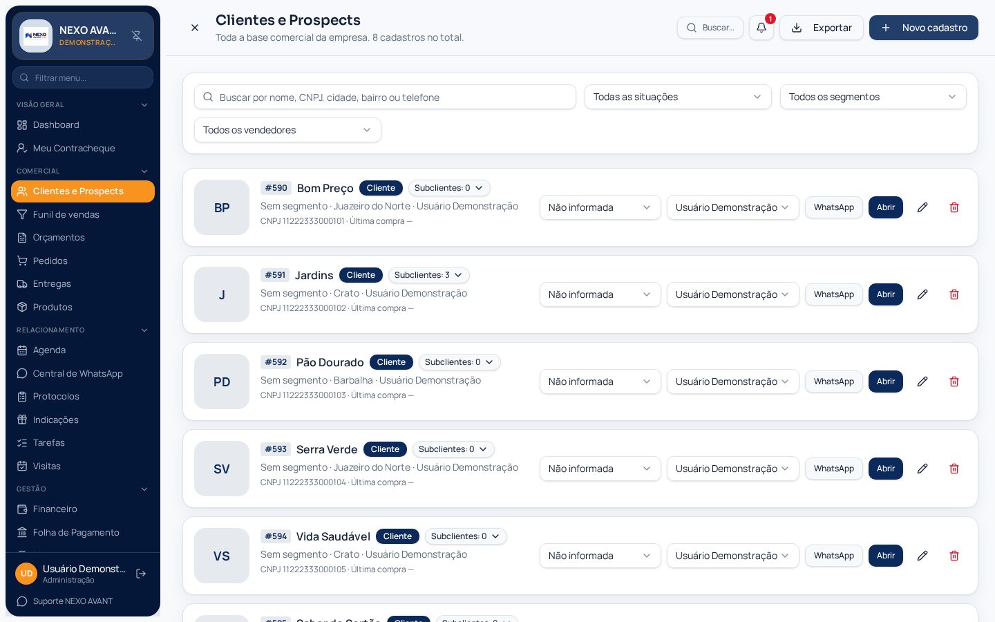 Tela de Clientes 360º